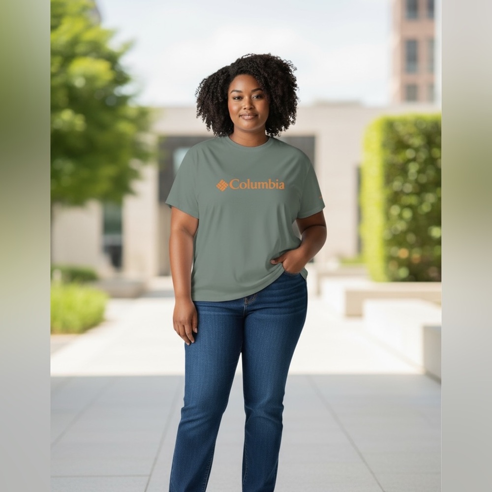 Columbia Women’s Teal and Orange Short Sleeve Tee, size XL Athleisure Hiking